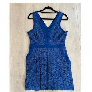 Free People Blue Floral Lace Mini Dress, Women's Size M